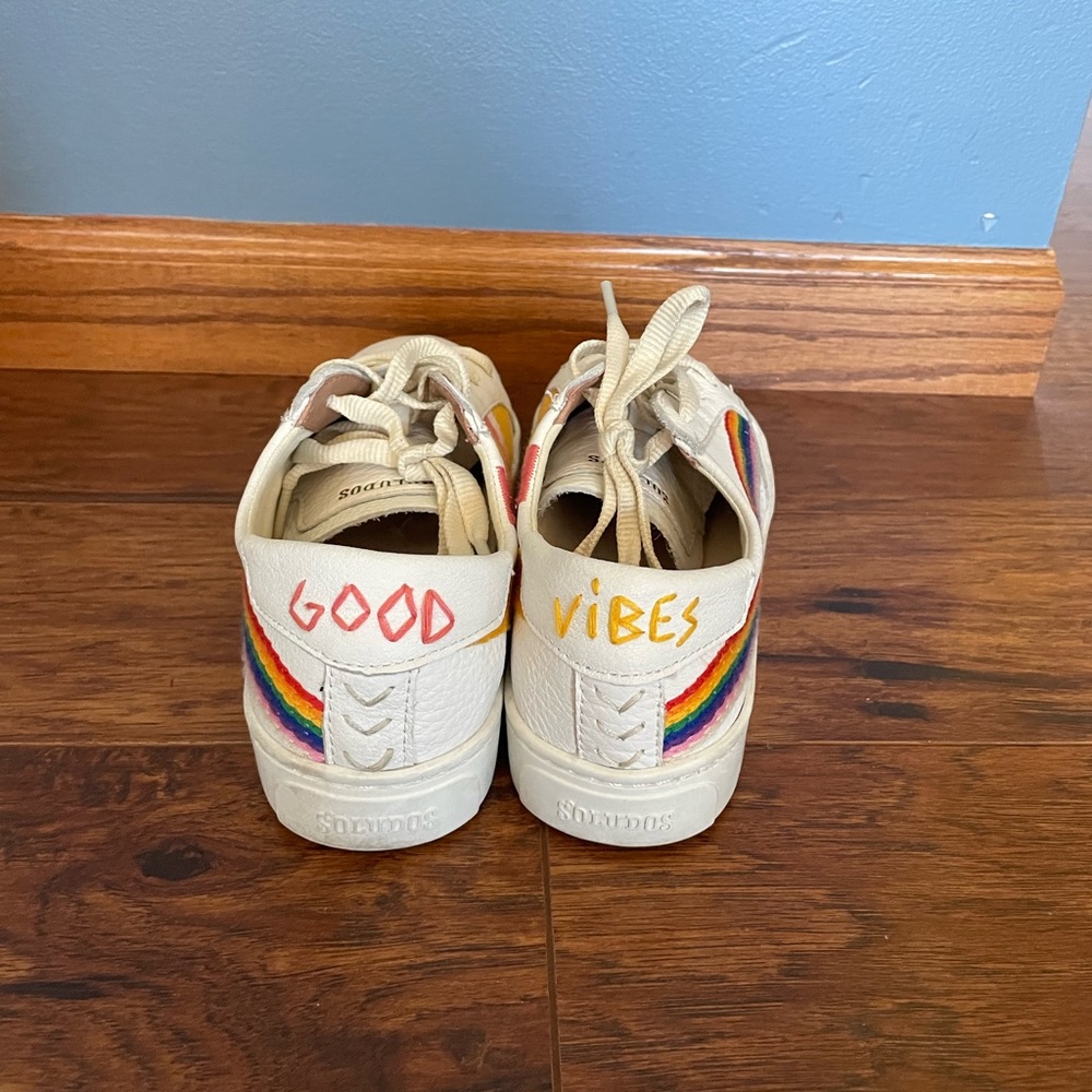 Soludos cute “good vibes” sneakers.